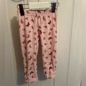 Primark 9/12m Pink Butterfly leggings with bow ankle accents